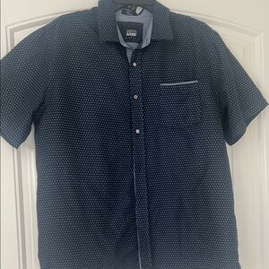 Beverly Avenue Men's Navy Polka Dot Casual Shirt